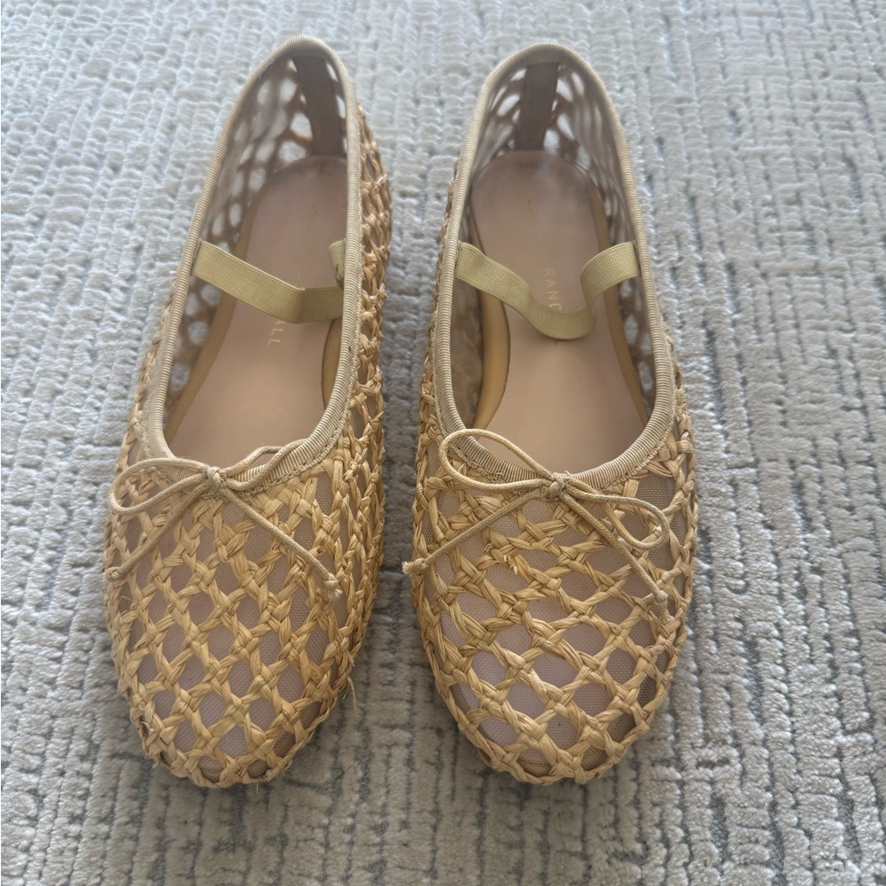 Loeffler Randall Woven Ballet Flats in Natural Tan
